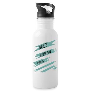 Humor Digital Escape Book Reviews Mental Retreat - Water bottle with straw - white - Right