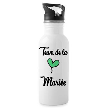 TEAM MARIEE - Gourde avec paille intégrée - blanc - Droite