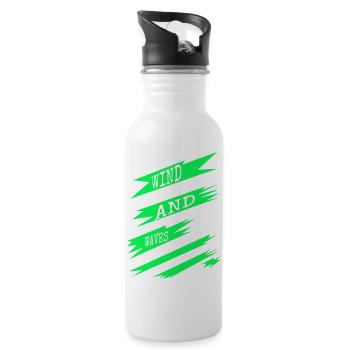 freedom mindset happy awesome fun living freely - Water bottle with straw - white - Right