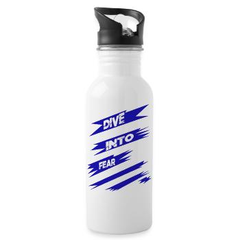 cultivating courage cool present idea awesome - Trinkflasche mit integriertem Trinkhalm - Weiß - Rechts