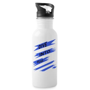 Statement Happy Present Idea Funny Birthday - Water bottle with straw - white - Right