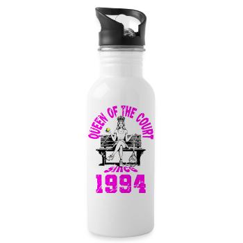 Tennis Shirt Frauen Geburtstag Jubiläum 1994 - Trinkflasche mit integriertem Trinkhalm - Weiß - Rechts