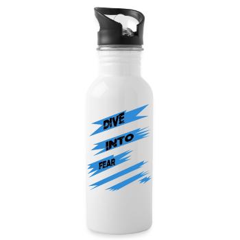 boldness quote geek resilient courage facing fears - Water bottle with straw - white - Right