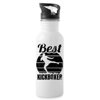 Kickboxer drôle - Gourde avec paille intégrée - blanc - Droite