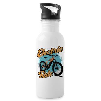 Electric Bike Adventure Design - Water bottle with straw - white - Right