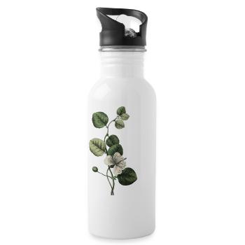 Letter F Green Botanical - Water bottle with straw - white - Right