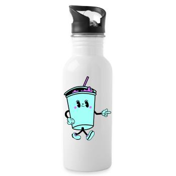 drink cartoon - Trinkflasche mit integriertem Trinkhalm - Weiß - Rechts