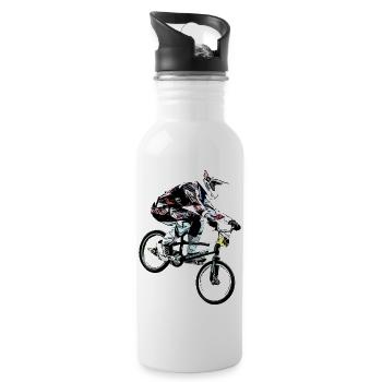 BMX - Trinkflasche mit integriertem Trinkhalm - Weiß - Rechts