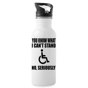 Vous savez ce que je ne supporte pas. Humour en fauteuil roulant * - Gourde avec paille intégrée - blanc - Droite