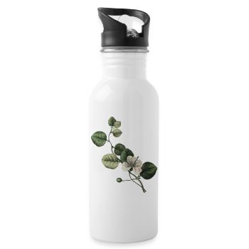 Numéro 8 floral vert -8e anniversaire floral - Gourde avec paille intégrée - blanc - Droite