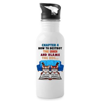 Clever cats - Water bottle with straw - white - Right