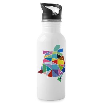 Turtle colorful - Water bottle with straw - white - Right