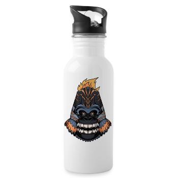 Tiki gorilla - Gourde avec paille intégrée - blanc - Droite
