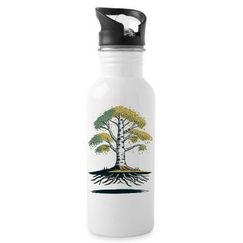 Birch Tree - Water bottle with straw - white - Right