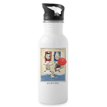 Silex on the beach 2 - Water bottle with straw - white - Right