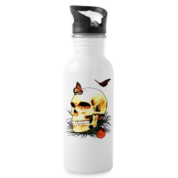 skull...perfect for halloween - Trinkflasche mit integriertem Trinkhalm - Weiß - Rechts