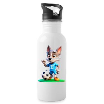 Wolf Soccer 2 - Water bottle with straw - white - Right