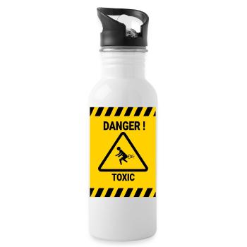 Gefahr: giftig - Trinkflasche mit integriertem Trinkhalm - Weiß - Rechts