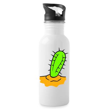 Cactus Plant Prickly Spiny Deserts Cacti - Water bottle with straw - white - Right