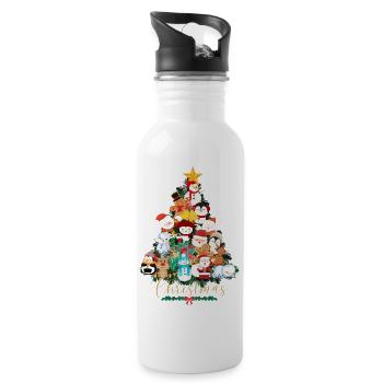 Noël - Gourde avec paille intégrée - blanc - Droite
