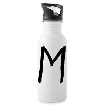 Buchstaben M - Trinkflasche mit integriertem Trinkhalm - Weiß - Rechts