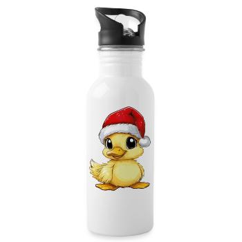Canard Noël Mignon Noël mignon Noël - Gourde avec paille intégrée - blanc - Droite