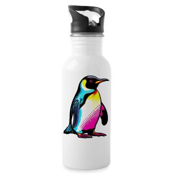 Penguin - Water bottle with straw - white - Right