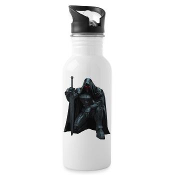 Futuristischer Wächter der Schatten - Trinkflasche mit integriertem Trinkhalm - Weiß - Rechts