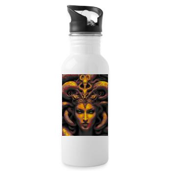 Medusa Gorgonen - Trinkflasche mit integriertem Trinkhalm - Weiß - Rechts