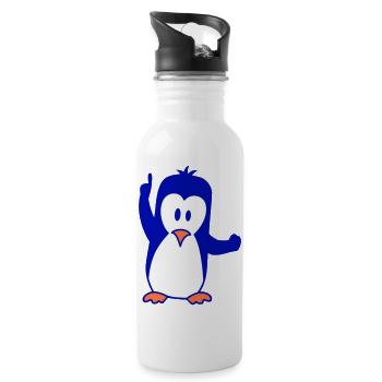 Mignon pingouin antarctique pôle sud zoo animal oiseau cool - Gourde avec paille intégrée - blanc - Droite