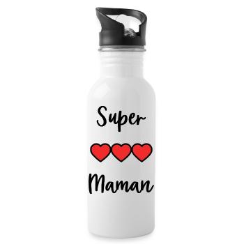 MOM. MOTHER'S DAY. HAPPY MOTHER'S DAY - Water bottle with straw - white - Right