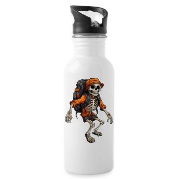 Skelette Wandern / Bergsteiger Skelett - Trinkflasche mit integriertem Trinkhalm - Weiß - Rechts
