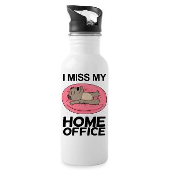 Home Office Spruch lustig - Trinkflasche mit integriertem Trinkhalm - Weiß - Rechts