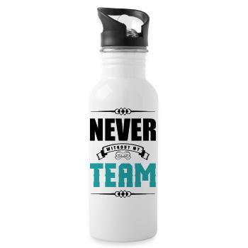 never without my team 2 - Water bottle with straw - white - Right