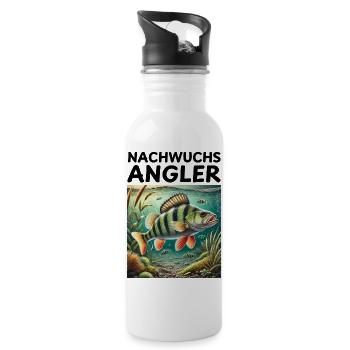 Young Anglers - Perch Motif Anglers Children - Water bottle with straw - white - Right
