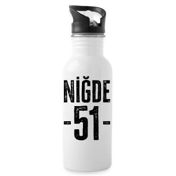 Niğde 51 – Connected to Türkiye - Water bottle with straw - white - Right
