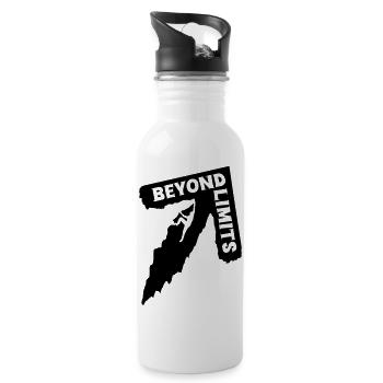 Beyond Limits - Climber [Schwarz] - Trinkflasche mit integriertem Trinkhalm - Weiß - Rechts
