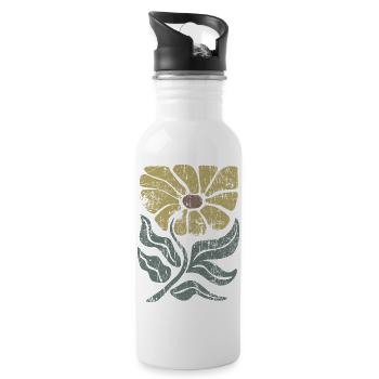 Blumen - Frühling - Sommer - Spruch - Trinkflasche mit integriertem Trinkhalm - Weiß - Rechts