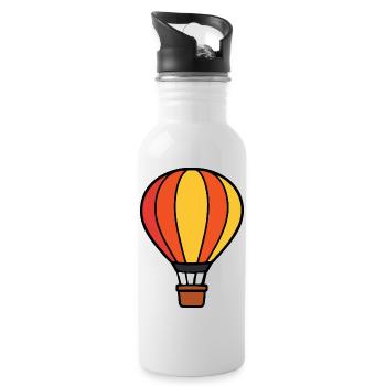 Hot Air Balloon - Water bottle with straw - white - Right