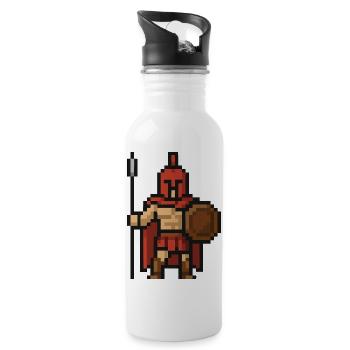 Spartan Pixel - Water bottle with straw - white - Right