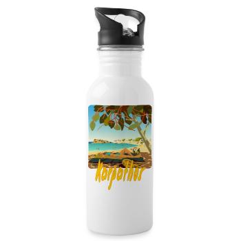 Karpathos - Trinkflasche mit integriertem Trinkhalm - Weiß - Rechts