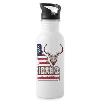 Idaho Vereinigte Staaten Vintage USA Souvenir - Trinkflasche mit integriertem Trinkhalm - Weiß - Rechts