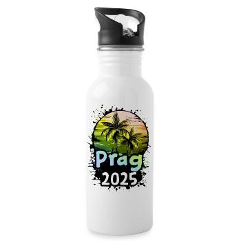 Palmiers de vacances de Prague 2025 - Gourde avec paille intégrée - blanc - Droite