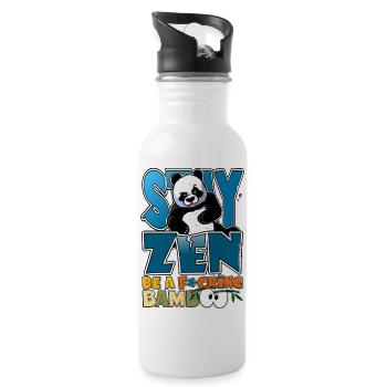 Aussi zen qu'un panda, ou pas - Gourde avec paille intégrée - blanc - Droite