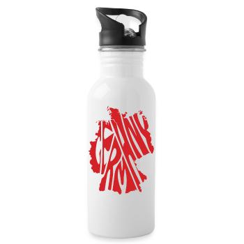 Retro Map of Germany - Water bottle with straw - white - Right