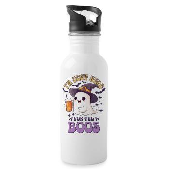 Je suis juste là pour les huées Bière fantôme d’Halloween - Gourde avec paille intégrée - blanc - Droite