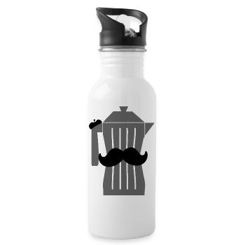 Moustache Espresso Black Coffee - Water bottle with straw - white - Right