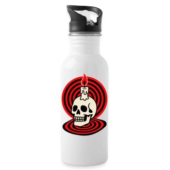 Hypno Skull - Trinkflasche mit integriertem Trinkhalm - Weiß - Rechts