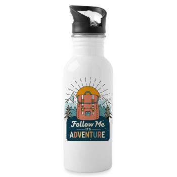 Sac à dos d'aventure randonnée montagne - Gourde avec paille intégrée - blanc - Droite