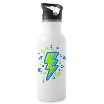 Rayon d'énergie aux couleurs néon - Gourde avec paille intégrée - blanc - Droite